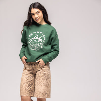 Green crewneck sweatshirt with white 