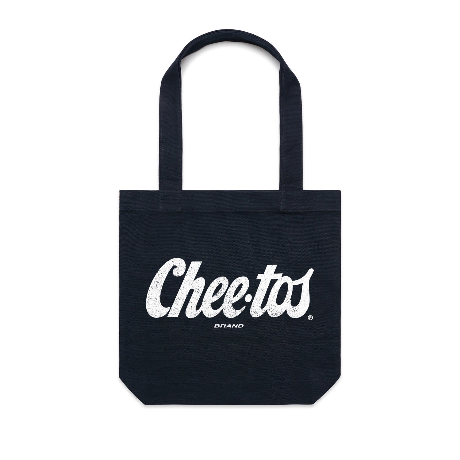 Navy tote bag with distressed white 