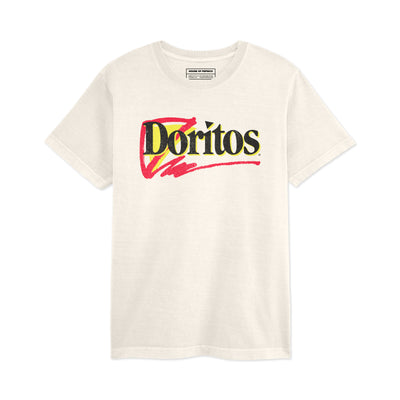 Cream short-sleeve tee with retro 
