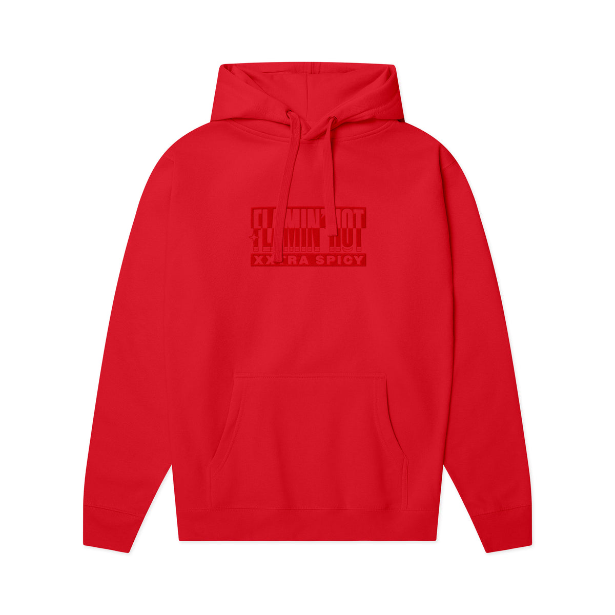 Red hoodie with tonal embroidered 