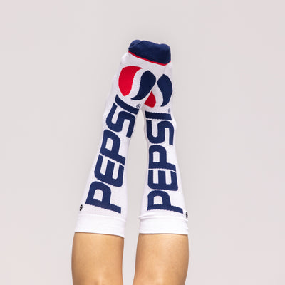 White crew socks with navy 
