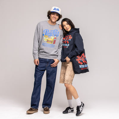 Grey crewneck sweatshirt, 