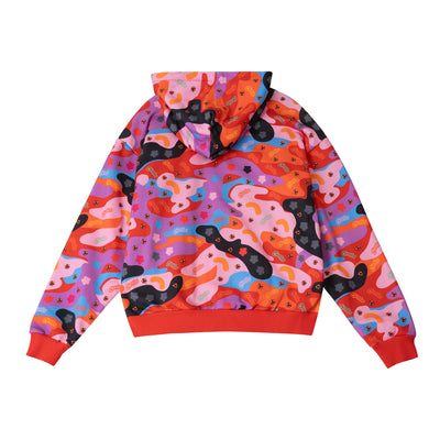 Cheetos X JaeTips camo full zip hoodie, back view