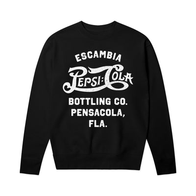 Black crewneck sweatshirt with white vintage 