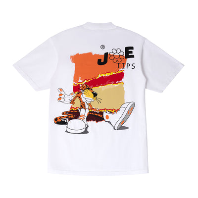 Cheetos X JaeTips Flamin’ Hot t-shirt in white, back graphic