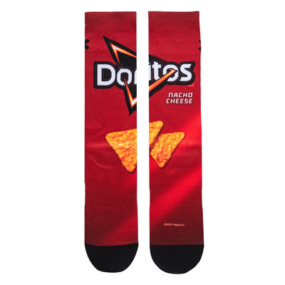 Red crew socks printed with 