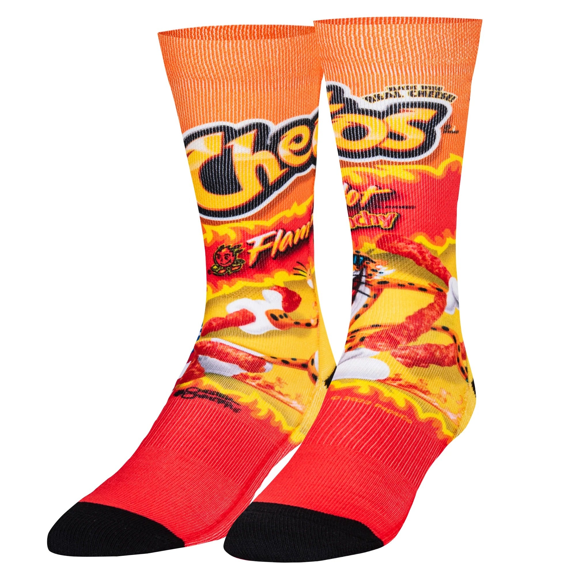 Red and orange crew socks with 