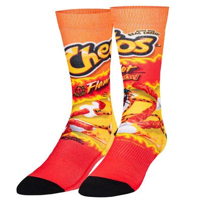 Red and orange crew socks with 
