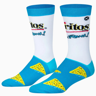 White and blue crew socks with 