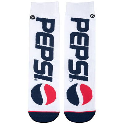 White crew socks with navy 