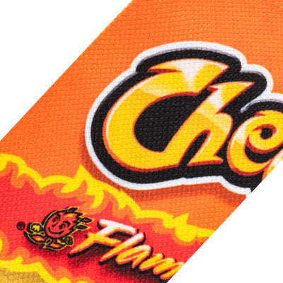 Orange crew sock with yellow-and-black 