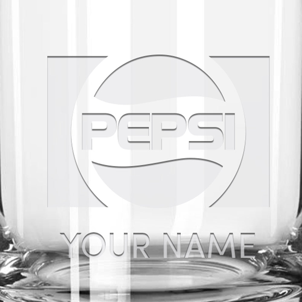 Pepsi Personalized Laser Engraved Rocks Glass