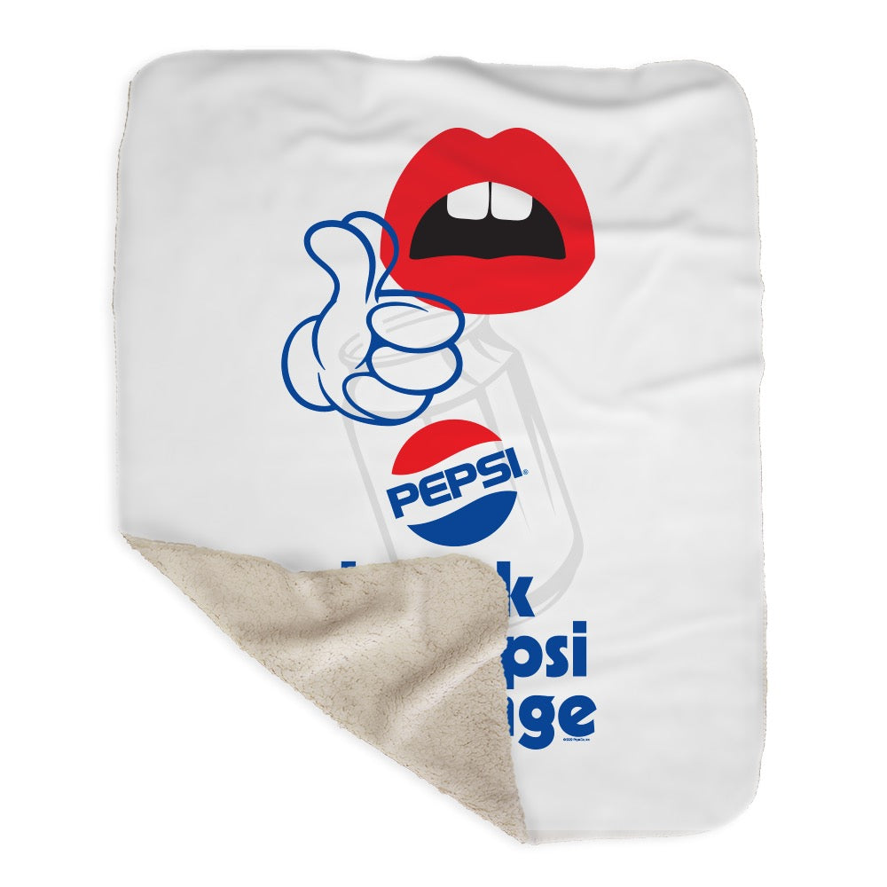 Pepsi Lips Sherpa Blanket